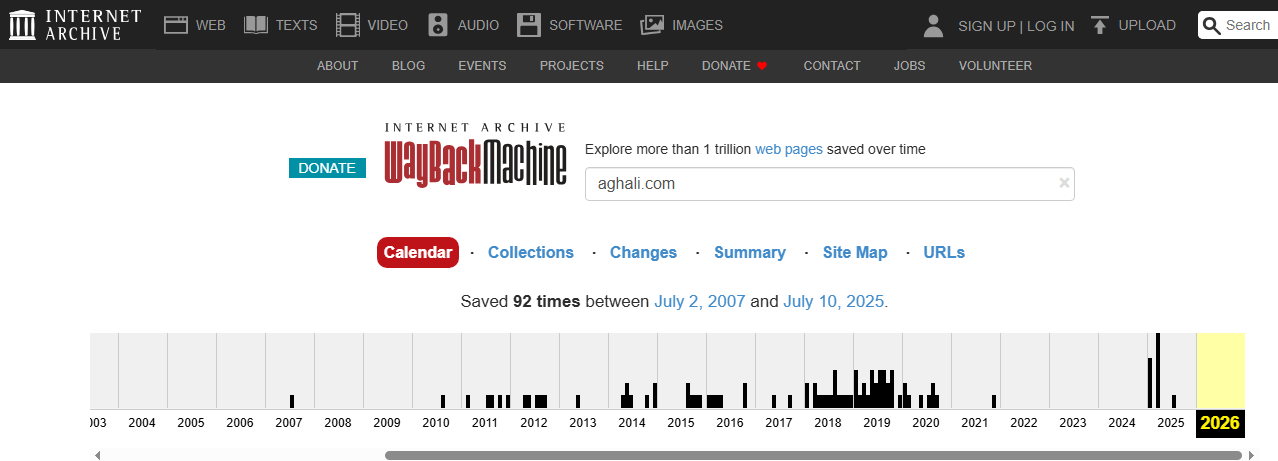 Wayback Machine - aghali.com